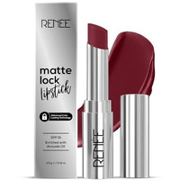 Renee Matte Lock Lipstick- Folk, Moisturizing, Long Lasting & Weightless Formula, Intense Color Pay Off With Ultra-Matte Finish, Enriched With Avocado Oil, Vitamin E, D & Beta-Carotene, 3.5 Gm