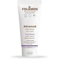 Folkmen Advanced Night Repair Gel Cream For Men | Anti-Aging, Reduces Dark Spots, Brightens Skin | Niacinamide, Liquorice Extract & Jojoba |For Normal, Combination And Oily Skin Types, 50 Gm
