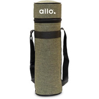 Allo Polyester Thermal Insulated Water Bottle Cover 750Ml, 1L To 1.5 Litre - Waterproof Modern Carrier Bag With Adjustable Shoulder Strap & Zipper For Travel, Hiking, Office & School Kids, Green