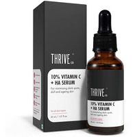 Thriveco 10% Vitamin C Serum For Face With Hyaluronic Acid | Gives Instant Brightening Effect & Glowing Skin | For Men & Women | All Skin Types | Non-Sticky, Vegan, Fragrance & Cruelty-Free | 30Ml