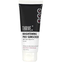 Thriveco Brightening Pro Sunscreen For Men | Spf 50+ Pa++++ | Zero White Cast | Kojic Acid, Vitamin C & Diacnemide | Non-Sticky & Anti-Ageing | Boosts Collagen, Fades Dark Spots & Wrinkles | 50Ml