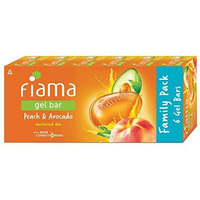 Fiama Gel Bar Peach And Avocado, With Skin Conditioners For Moisturized Skinfor Moisturized Skin, 750G (125G - Pack Of 6), Soap For Women & Men, For All Skin Types
