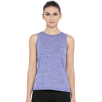 Clovia Women's Blue Gym/Sports Textured Activewear Top (At0070P03_Blue_Xl)