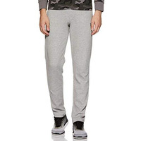 Van Heusen Men Athleisure Smart Tech Regular Fit Mid Rise Trackpants - Easy Stain Release, Anti Stat, Ultra Soft_50051_Grey Melange_Large