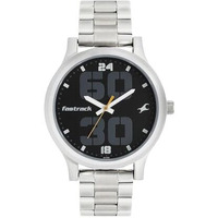 Fastrack Men Bold Quartz Analog Black Dial Stainless Steel Strap Watch For Guys-Ns38051Sm07/Nt38051Sm07