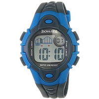 Sf Digital Grey Dial Plastic Strap Unisex Watch-Ns87012Pp03