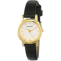 Sonata Quartz Analog White Dial Leather Strap Watch For Women-Ns8976Yl02W/Nt8976Yl02W