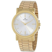 Titan Quartz Analog Silver Dial Stainless Steel Strap Watch For Men-Np1712Ym01