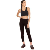 Clovia Women's Slim Fit Polyester Activewear Ankle Length Tights (Ab0047P13_Black_Xl)