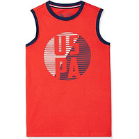 U.S. Polo Assn. Boy's Round Neck Brand Print Ikeb Muscle Tank - Pack Of 1 (Orange Xl)