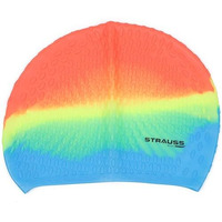 Strauss Latest Designed Swimming Cap | Keeps Hair Clean | Suitable For Long And Short Hair | Swimming Head Cap With Breathable Fabric | Waterproof Swim Cap For Kids, Boys & Girls,(Orange Mix Color)