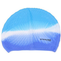 Strauss Latest Designed Swimming Cap |Keeps Hair Clean With Ear Protector|Suitable For Long And Short Hair|Swimming Head Cap With Breathable Fabric|Waterproof Swim Cap For Kids, Boys & Girls,(Blue)