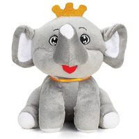 Webby Plush Cute Crown Elephant Soft Toy For Kids - 20 Cm