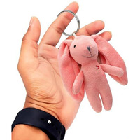 Webby Plush Bunny With Keychain Stuffed Animal Toy Assorted - 1Piece (Peach)