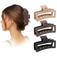 Anna Creations Korean Large Matte Hair Claw Clips For Thick Hair 3.5 Inch Premium Strong Hold Long Thin Thick Hair Clips Fashion Big Hairclip Hair Accessories Clutches Women And Girls 3 Pcs (Style 1)