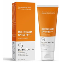 Dermatouch Multivitamin Spf 50 Pa+++ Sunscreen Gel For All Skin Types | Uva-Uvb Protection |Zero White Cast | Unisex | 50G