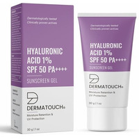 Dermatouch Hyaluronic Acid 1% Sunscreen | Spf 50 Pa++++ | For All Skin Types | No White Cast | 30G