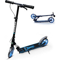 Jaspo Fervid Vx-300 Aluminum Kick Scooter 175Mm Pu Wheels, Weight Limit 120 Kg,Front Rear Brakes,Grip Surface,For Tar Roads,3 Size Adjustments For Kids Youth & Adults (Fervid, Blue)