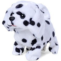Rowan Fuzzbuzz Ms. Spotty Walking Dog | Interactive Animal Soft Toys For Kids Age 3Y+ | Birthday Gift For Kids | Stuffed Puppy Toys | Plush Animal Toy | Battery Operated Toy, White & Black