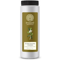 Mountain Valley Springs India Private Limited Forest Essentials Silken Dusting Powder Oudh & Green Tea | Natural Dusting Powder For Refreshing & Scented Skin | Talc-Free | 90 G
