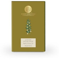 Forest Essentials Luxury Sugar Soap | Oudh & Green Tea | Ayurvedic Handmade Organic Bath Soap| Scented Soap For Smooth & Soft Skin | Made With Raw Cane Sugar