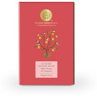 Forest Essentials Luxury Sugar Soap | Bitter Orange & Cinnamon | Ayurvedic Handmade Organic Bath Soap| Scented Soap For Smooth & Soft Skin | Made With Raw Cane Sugar