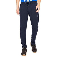 Van Heusen Athleisure Men Regular Fit Mid Rise Trackpants - Cotton Rich - Smart Tech, Easy Stain Release, Anti Stat, Ultra Soft, Moisture Wicking_50052_Navy_Xl