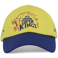 Playr Polyester Mens Ipl 2024 Chennai Super Kings Cap Yellow/Royal, Free Size