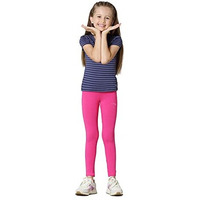 Van Heusen Girls Mid Rise Leggings - Power Plus Cotton Spandex - Power Plus, Super Soft, Stretchable_56301_Pink Yarrow_9-10 Years