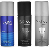 Skinn By Titan Unisex Premium Fresh Deodorant Spray Premium Range For Him (Pack Of 3-150Ml Each)