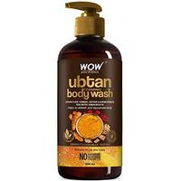 Wow Skin Science Ubtan Body Wash For Tan Removal And Glowing Skin - With Chickpea Flour, Almond, Safron & Turmeric Extract - 500Ml