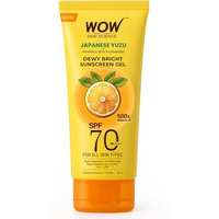 Wow Skin Science Japanese Yuzu + Vitamin C With 5 Ceramides Dewy Bright Sunscreen Gel | Spf 70 Pa++++ 500X Vitamin C | Quick Absorption | No White Cast | Water Resistant | Uva + Uvb Protection | 80Ml