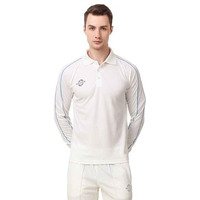 Nivia Eden Full Sleeve Cricket Jersey | Color: White | Size: Medium | For Men & Boys | Material: Micro Polyester | Superior Colour Fastness | Vento Air Breathing System With Mesh