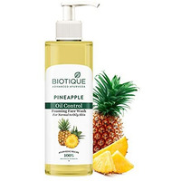 Biotique Pineapple Oil Control Foaming Face Wash | Hydrates Dry Skin | Eliminates Excess Oil | Evens Skin Tone | 100% Botanical Extracts | Suitable For All Skin Types | 200Ml