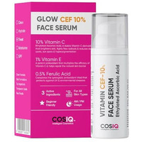 Cos-Iq 10% Vitamin C Serum, 30Ml | With Vitamin E & Ferulic Acid | Glowing & Brightening Skin | Anti-Aging Serum For Wrinkles, Fine Lines & Dark Spots | All Skin Types | 30-Days Pack