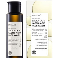 Brillare 2% Salicylic & Lactic Acid Face Wash | Deep Cleansing, Oil Control & Acne Care | With Zinc For Oily & Sensitive Skin (100Ml)