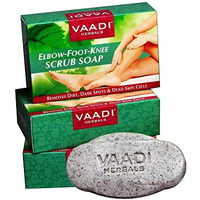 Vaadi Herbals Elbow Foot Knee Scrub Soap With Almond And Walnut Scrub, 75G X 3
