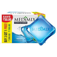 Medimix Clear Glycerine Oil Balance Bathing Bar Soap For Oily Skin 100G (3 + 1 Combo Pack) | Infused With Eucalyptus Oil & Mint
