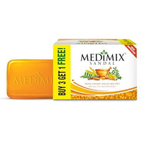 Medimix Sandal Ayurvedic Traditionally Made Bathing Bar Soap 125G (3 + 1 Combo Pack) | Infused With Sandal & Eladi Oil | Effective For Skin Blemish