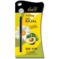 Iba All Day Kohl Kajal Jet Black 0.30G | 24 Hr Long Stay | Smudge Proof & Waterproof Eye Makeup | Enriched With Avocado Extracts & Vitamin E | Halal Certified & Vegan Makeup