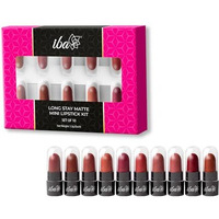 Iba Long Stay Creamy Matte Micro Mini Lipstick Kit | Bullet Matte Lipstick Set | Highly Pigmented And Long Lasting | Hydrating & Moisturizing Mini Lipsticks Set For Women | Mini Lipstick Combo Pack | (Set Of 10) 12 G (1.2 G Each)