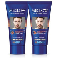 Meglow Skin Brightening & Whitening Cream For Men | Face Cream For Glowing Skin With Vitamin E | Reduces Dark Spots, Prevents Pigmentation, & Evens Tone | Pack Of 2 (50G Each)