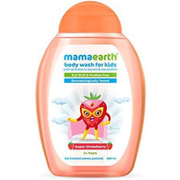Mamaearth Super Strawberry Body Wash For Kids - 300 Ml | Infused With Strawberry And Oat Protein | Gently Cleanses Skin, Dermatologically Tested, Sls/Sles And Paraben Free