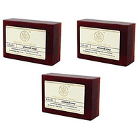 Khadi Natural Almond Handmade Soap|Reduces Tanning|Improves Skin Texture|Natural Soap With Essential Oils |Suitable For All Skin Types|125 Gm|Pack Of 3 (125Gm*3) (375 Gm)