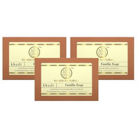 Khadi Natural Herbal Vanilla Soap, 125 G|Herbal Bathing Soap For Healthy Skin|Natural Soap With Essential Oils|Skin Hydrating Properties| Suitable For All Skin Types | Pack Of 3