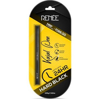 Renee Hard Black Kajal Pen With Sharpener | 24 Hrs Stay | Long Lasting | Super Black Kajal Pencil | Matte Finish & Rich Color Payoff | Smudge & Water Proof | One Swipe Application Formula | 0.35Gm