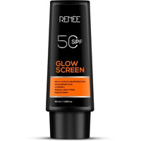 Renee Glowscreen Spf 50 Sunscreen Cream-50Ml, Pa++++ Uva & Uvb Protection, Hyaluronic Acid & Vitamin C|Non-Greasy Matte Formula, No White Cast|For All, Normal, Oily, Dry, Sensitive Skin Types