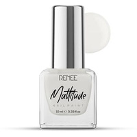 Renee Mattitude Nail Paint - Chalk White, Quick Drying, Matte Finish, Long Lasting, Chip Resisting Formula With High Coverage, Acetone & Paraben Free, 10 Ml
