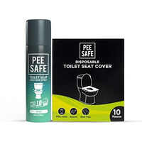 Peesafe Toilet Hygiene Combo For Women | Toilet Seat Sanitizer Mint (50 Ml) With Disposable Toilet Seat Cover (10 N) | Protects Against Germs | Easy To Carry | Travel Friendly Pack
