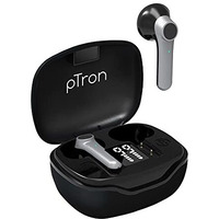 Ptron Basspods 281 Bt5.1 Tws In Ear Headphones With Deep Bass, Touch Control, Ipx4 Sweat/Water-Resistance, Stereo Calling & Passive Noise Canceling Earbuds With Digital Case (Black & Grey)